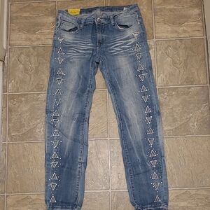 Womans Jeans with Triangle Details